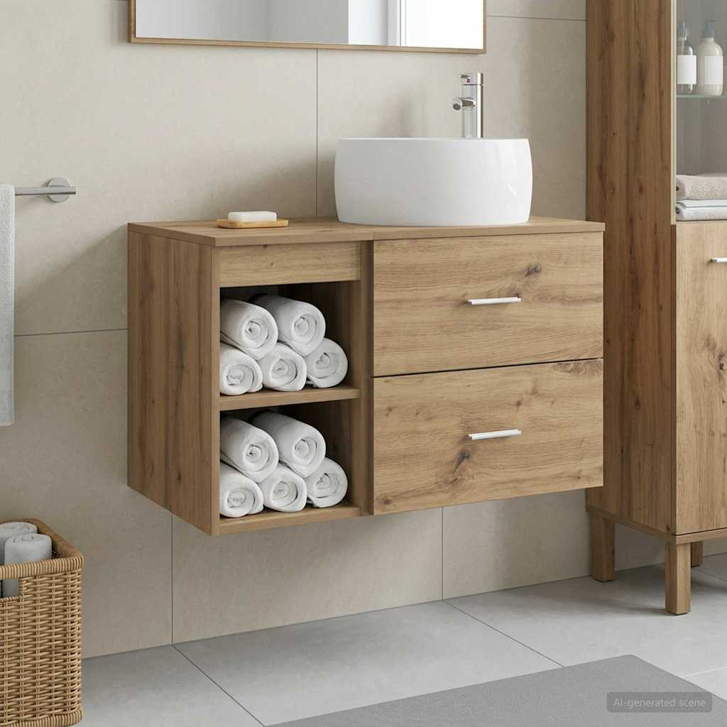 Badezimmermöbel-Set 2 stk. Artisan-Eiche Holzwerkstoff