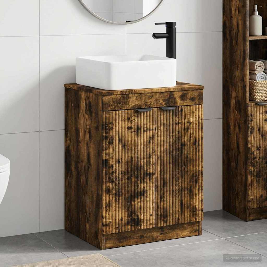 Badezimmermöbel-Set Geräucherte Eiche Holzwerkstoff