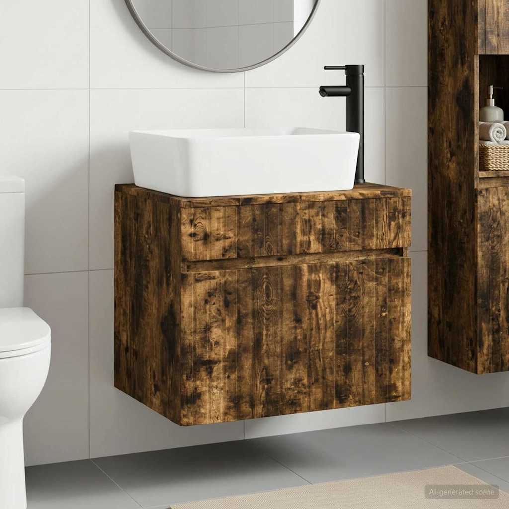 Badezimmermöbel-Set Geräucherte Eiche Holzwerkstoff