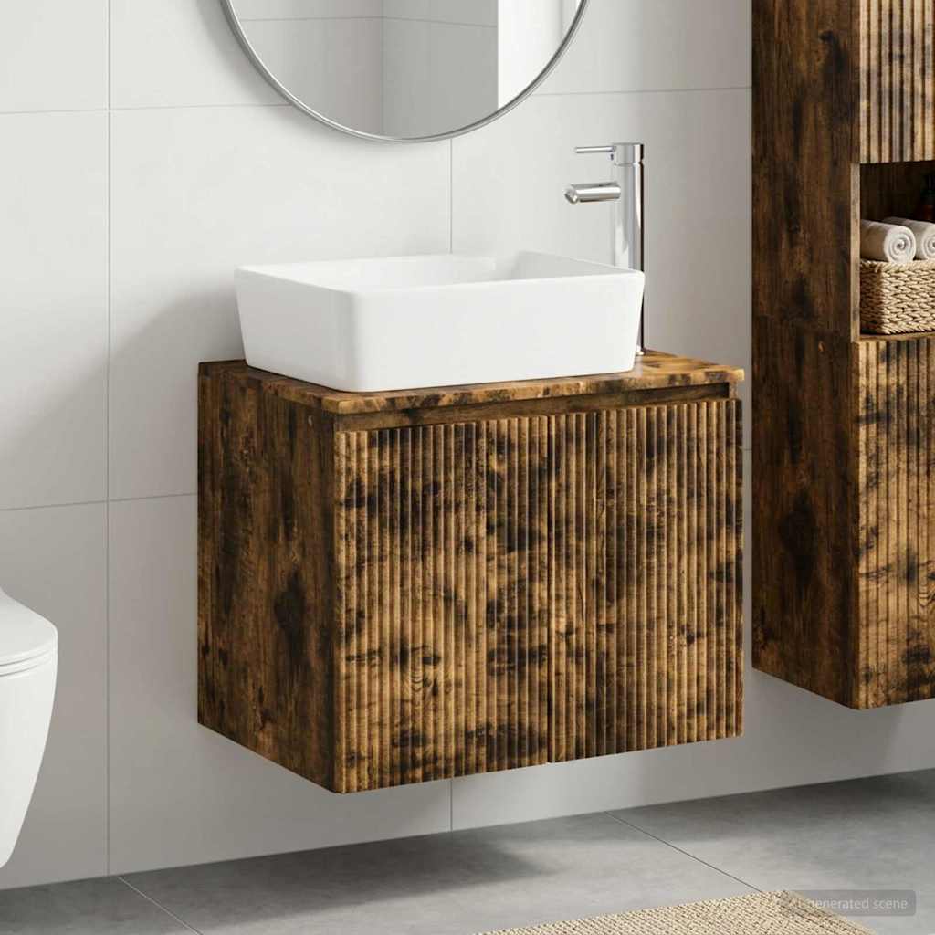 Badezimmermöbel-Set Geräucherte Eiche Holzwerkstoff
