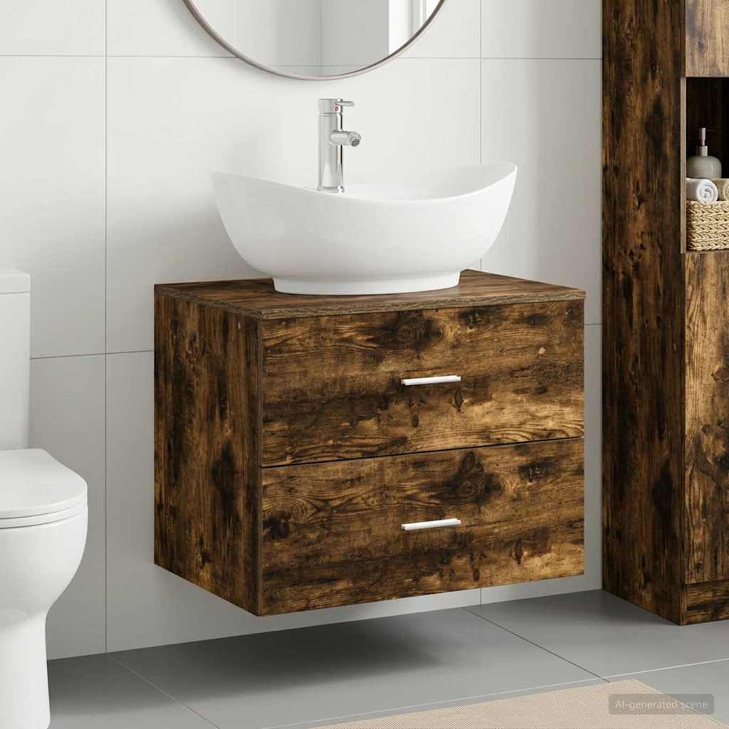 Badezimmermöbel-Set Geräucherte Eiche Holzwerkstoff