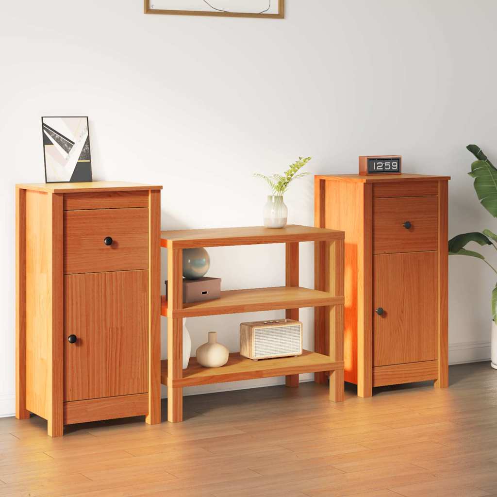 Sideboard 2 stk. Wachsbraun 39 x 34,5 x 80 cm