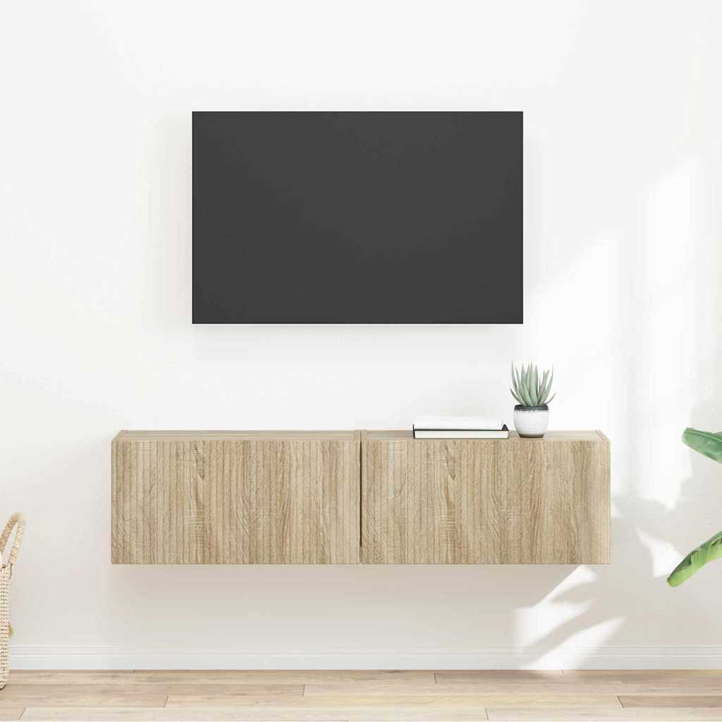 TV-Wandschrank 2 stk. Sonoma Holzwerkstoff