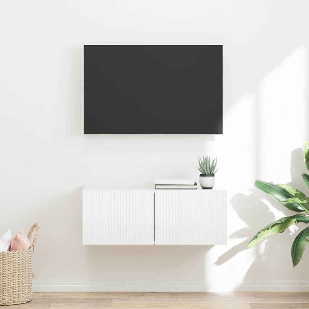 TV-Wandschrank 78,5 x 31 x 29,5 cm Weiß Holzwerkstoff