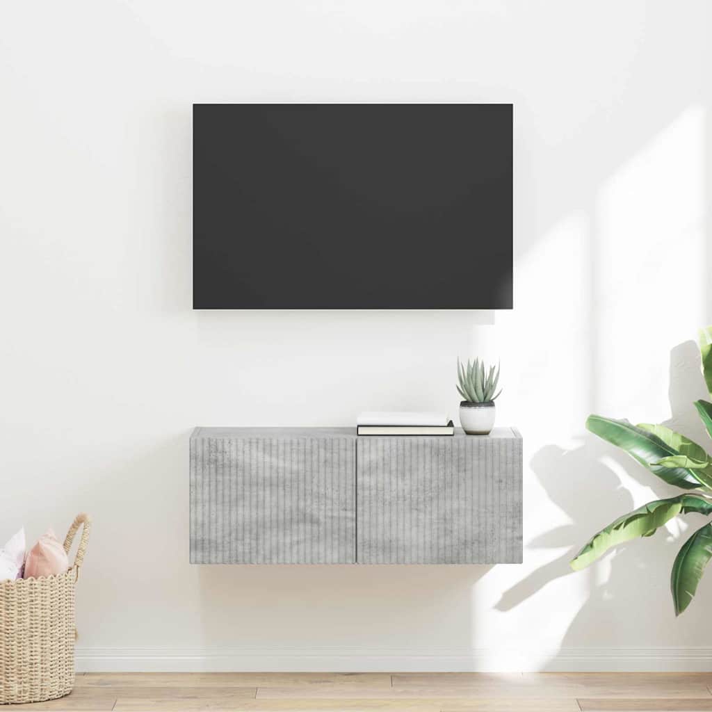 TV-Wandschrank 78,5 x 31 x 29,5 cm Beton Holzwerkstoff
