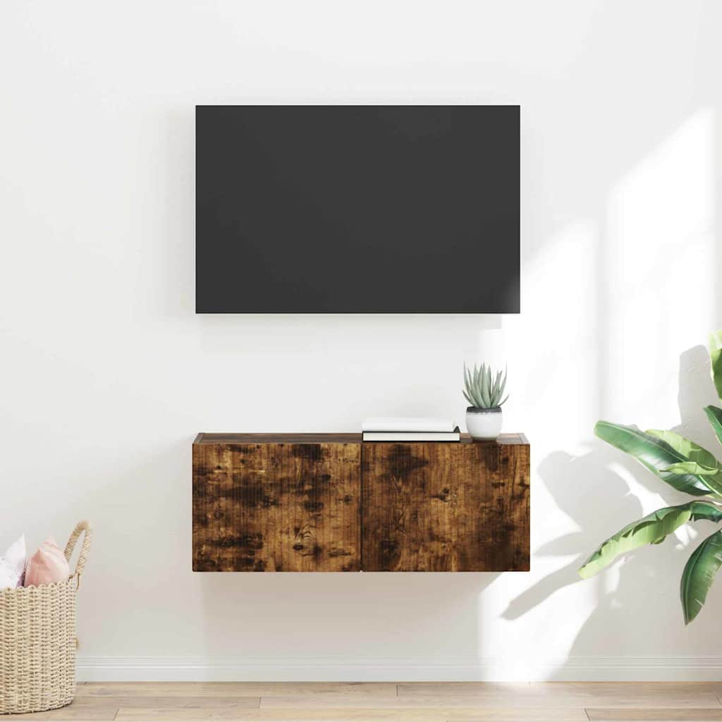TV-Wandschrank 78,5 x 31 x 29,5 cm Räuchereiche Holzwerkstoff
