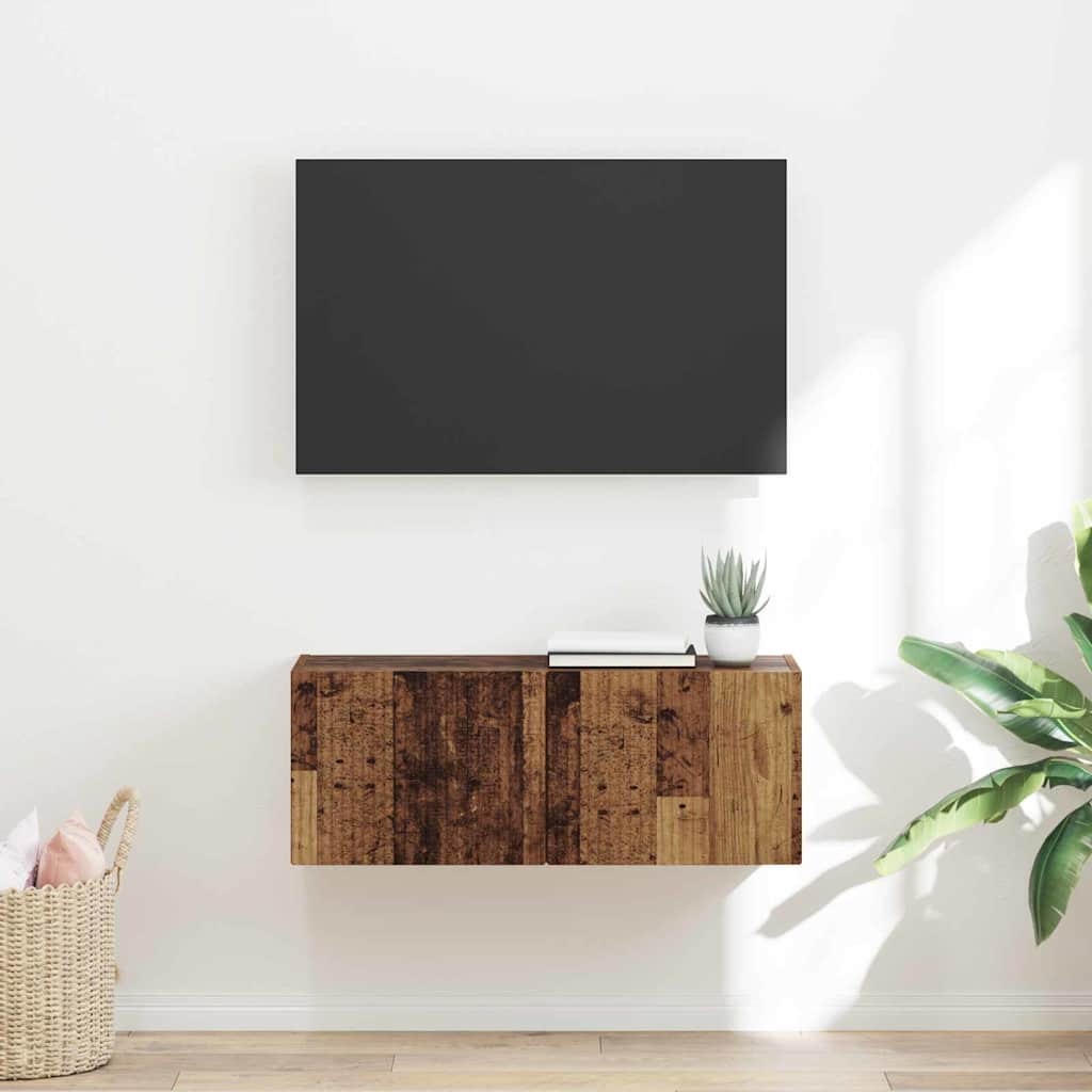 TV-Wandschrank 78,5 x 31 x 29,5 cm Altholz Holzwerkstoff