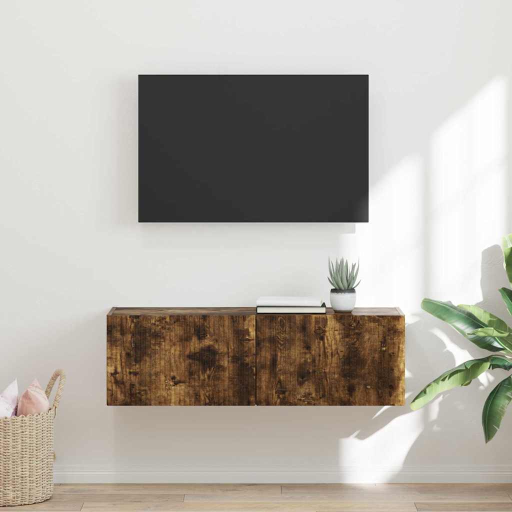 TV-Wandschrank 98 x 31 x 29,5 cm Räuchereiche Holzwerkstoff