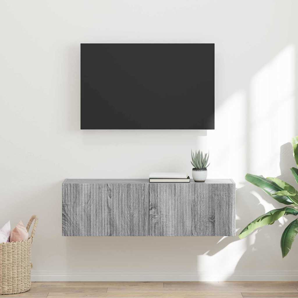 TV-Wandschrank 98 x 31 x 29,5 cm Sonoma-Grau Holzwerkstoff