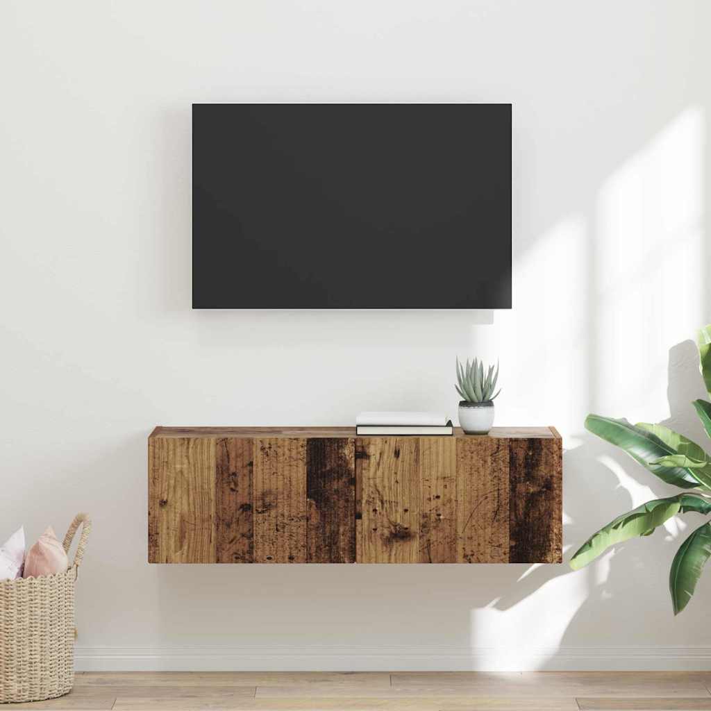 TV-Wandschrank 98 x 31 x 29,5 cm Altholz Holzwerkstoff