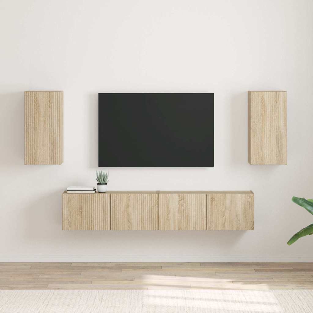 TV-Wandschrank 2 stk. Sonoma Holzwerkstoff