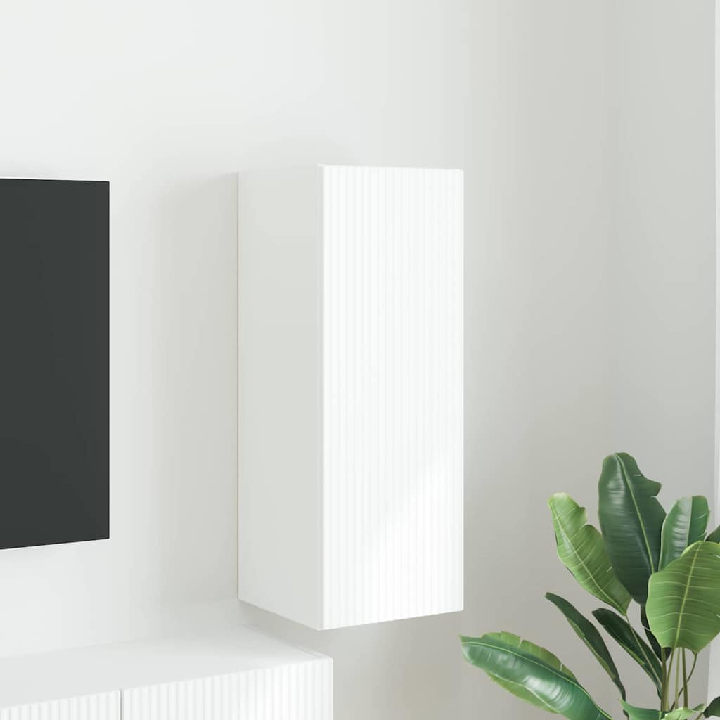 TV-Wandschrank 30 x 31 x 80 cm Weiß Holzwerkstoff