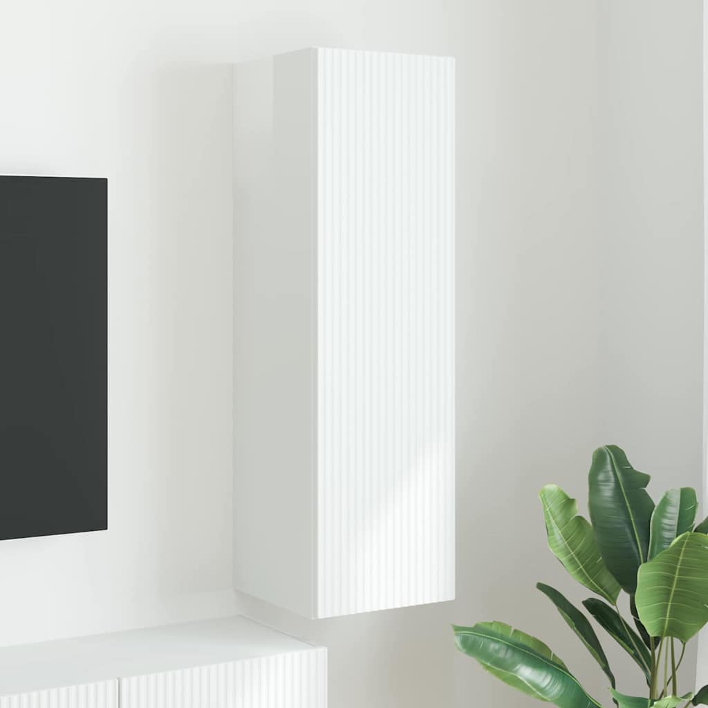TV-Wandschrank 30 x 31 x 100 cm Glänzend Weiß Holzwerkstoff