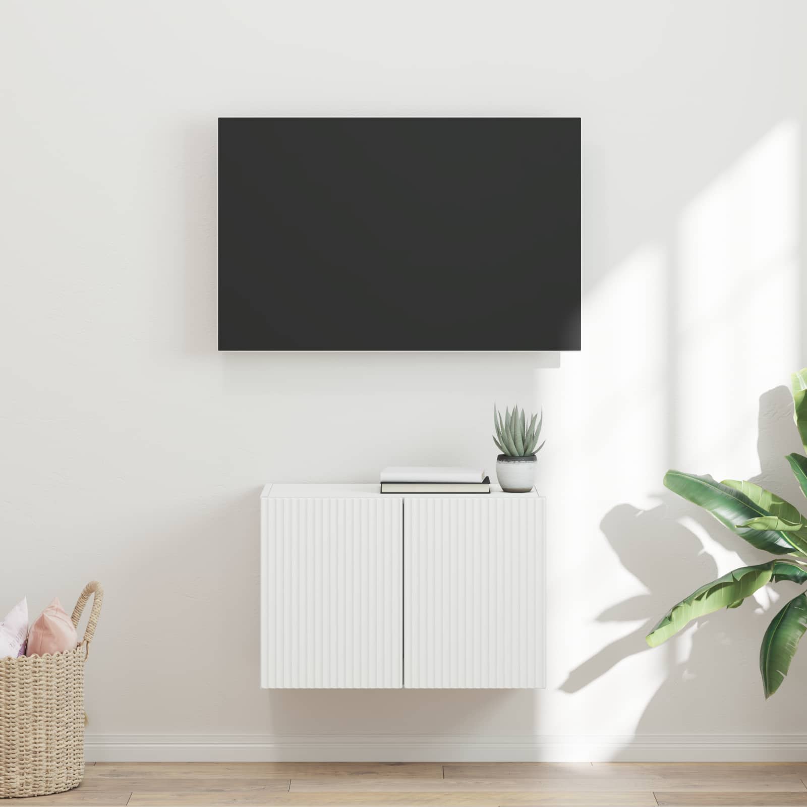 TV-Wandschrank 59,5 x 31 x 40 cm Weiß Holzwerkstoff