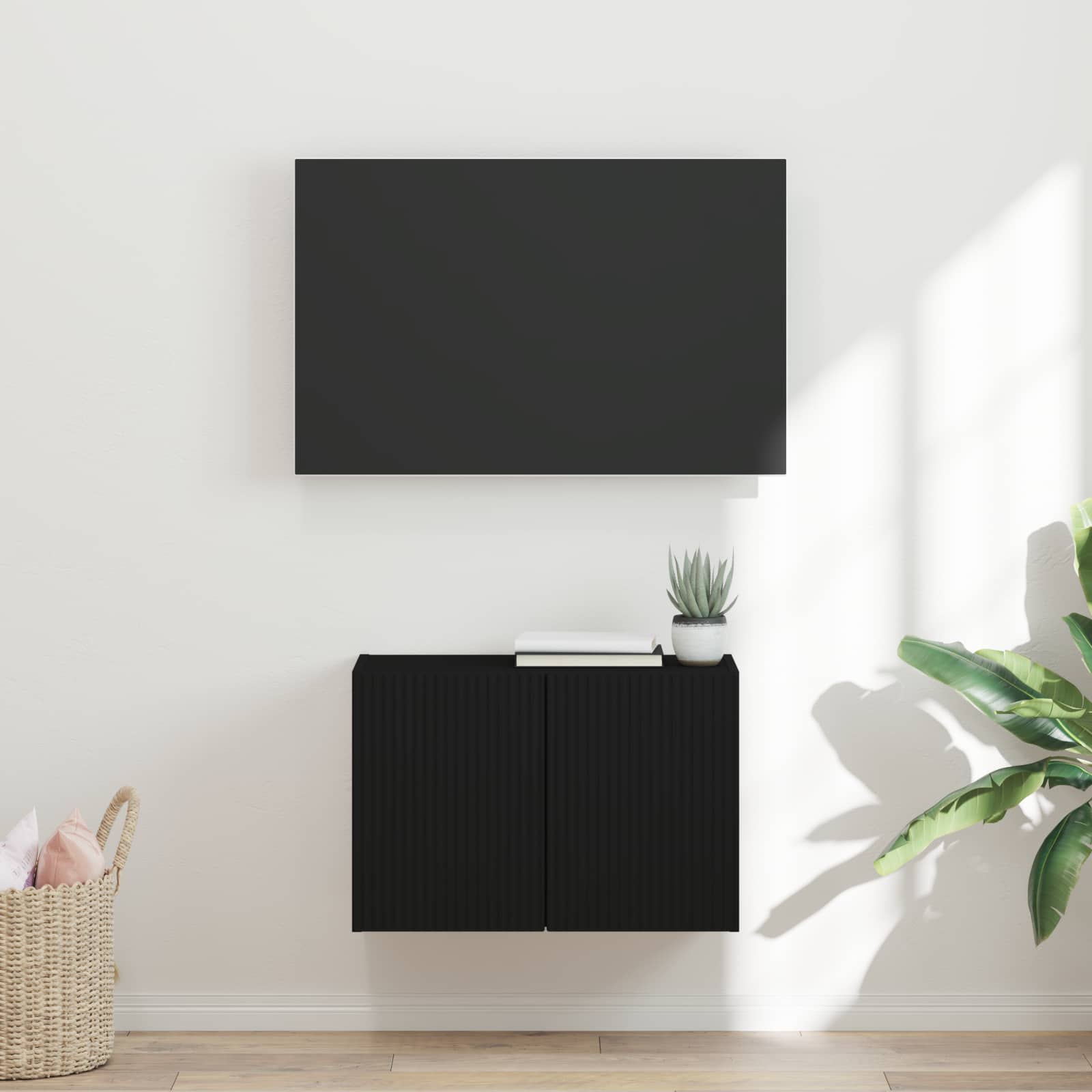 TV-Wandschrank 59,5 x 31 x 40 cm Schwarz Holzwerkstoff