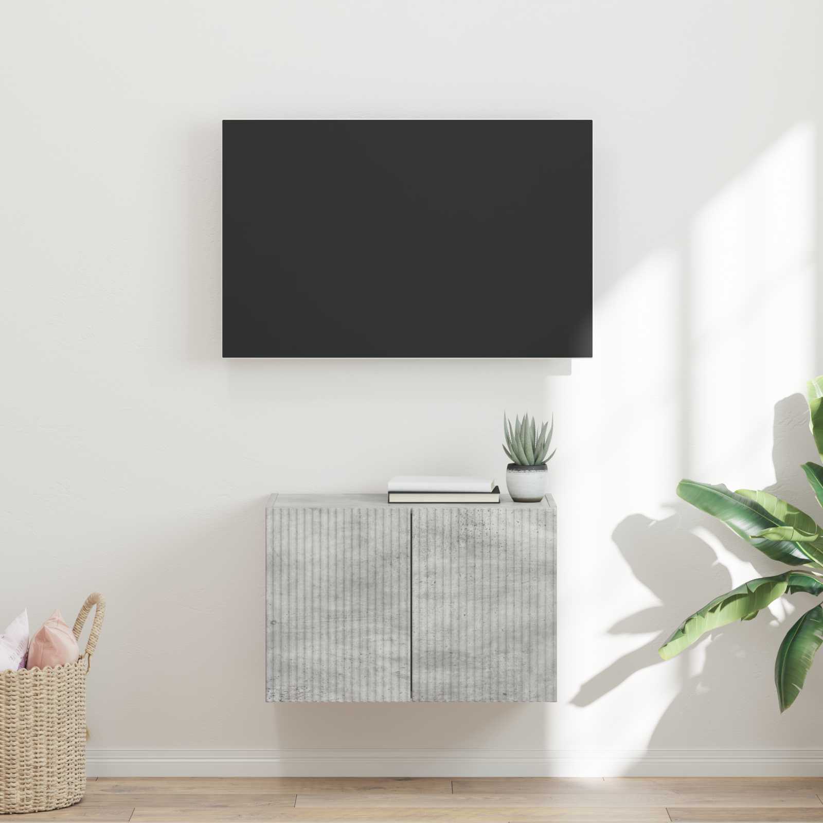 TV-Wandschrank 59,5 x 31 x 40 cm Betongrau Holzwerkstoff