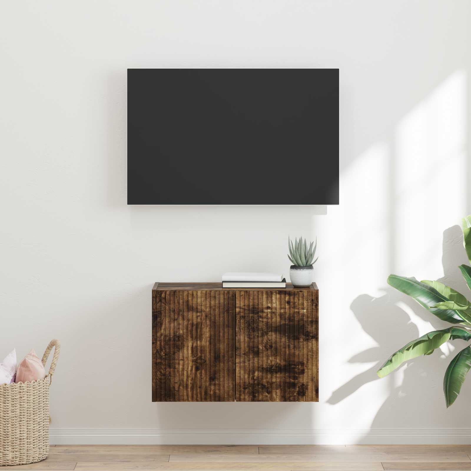 TV-Wandschrank 59,5 x 31 x 40 cm Räuchereiche Holzwerkstoff