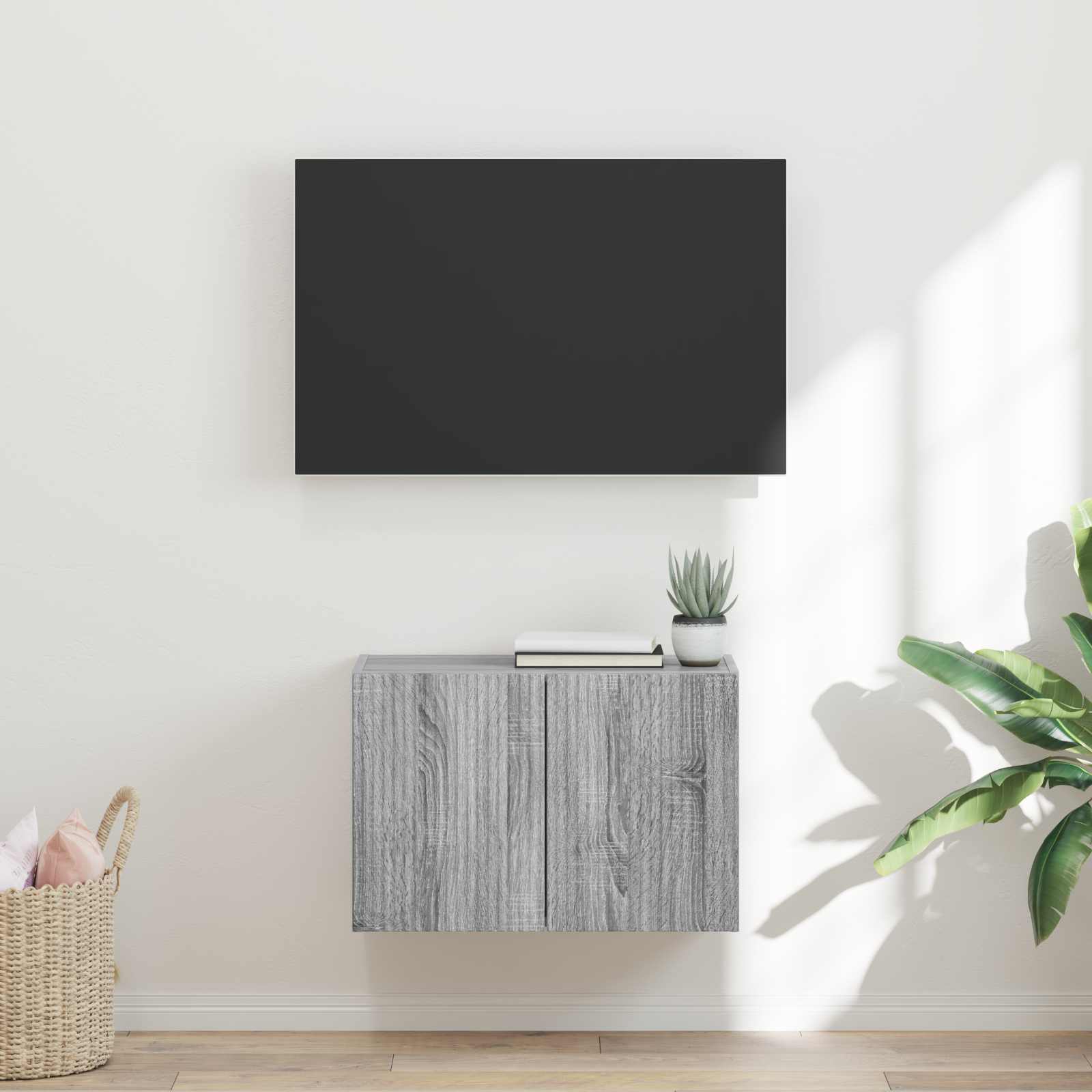 TV-Wandschrank 59,5 x 31 x 40 cm Sonoma-Grau Holzwerkstoff