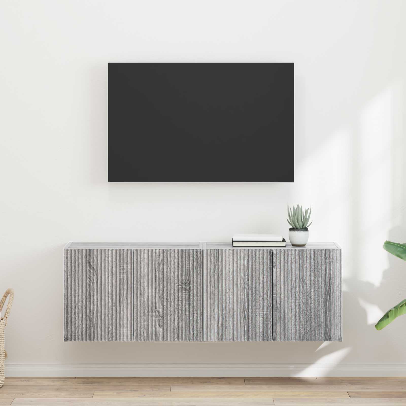 TV-Wandschrank 2 stk. Sonoma-Grau Holzwerkstoff