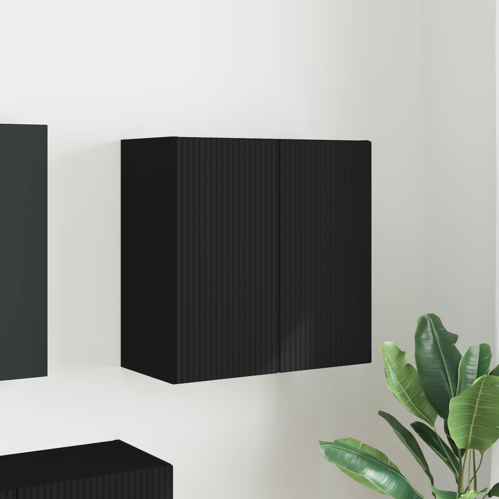TV-Wandschrank 59,5 x 31 x 60 cm Schwarz Holzwerkstoff
