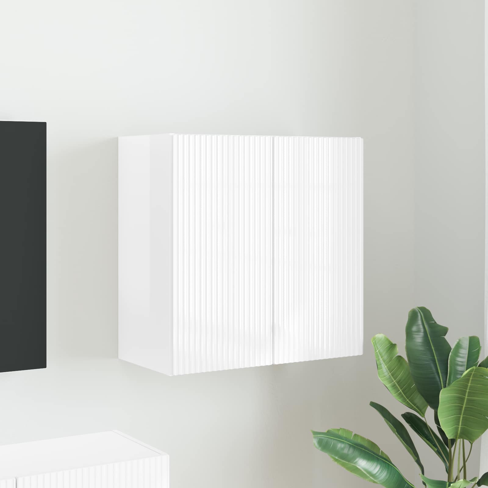 TV-Wandschrank 59,5 x 31 x 60 cm Hochglanz Weiß Holzwerkstoff