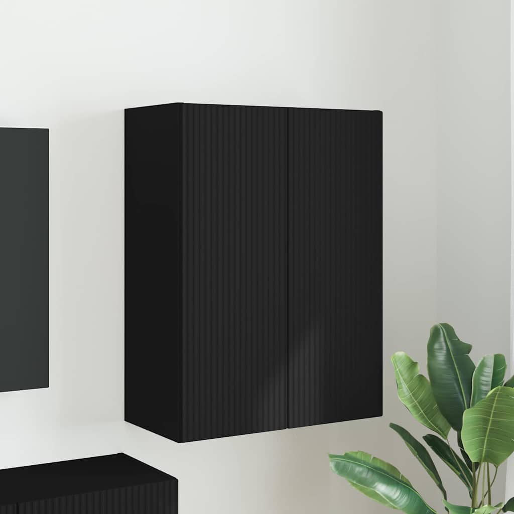 TV-Wandschrank 59,5 x 31 x 80 cm Schwarz Holzwerkstoff