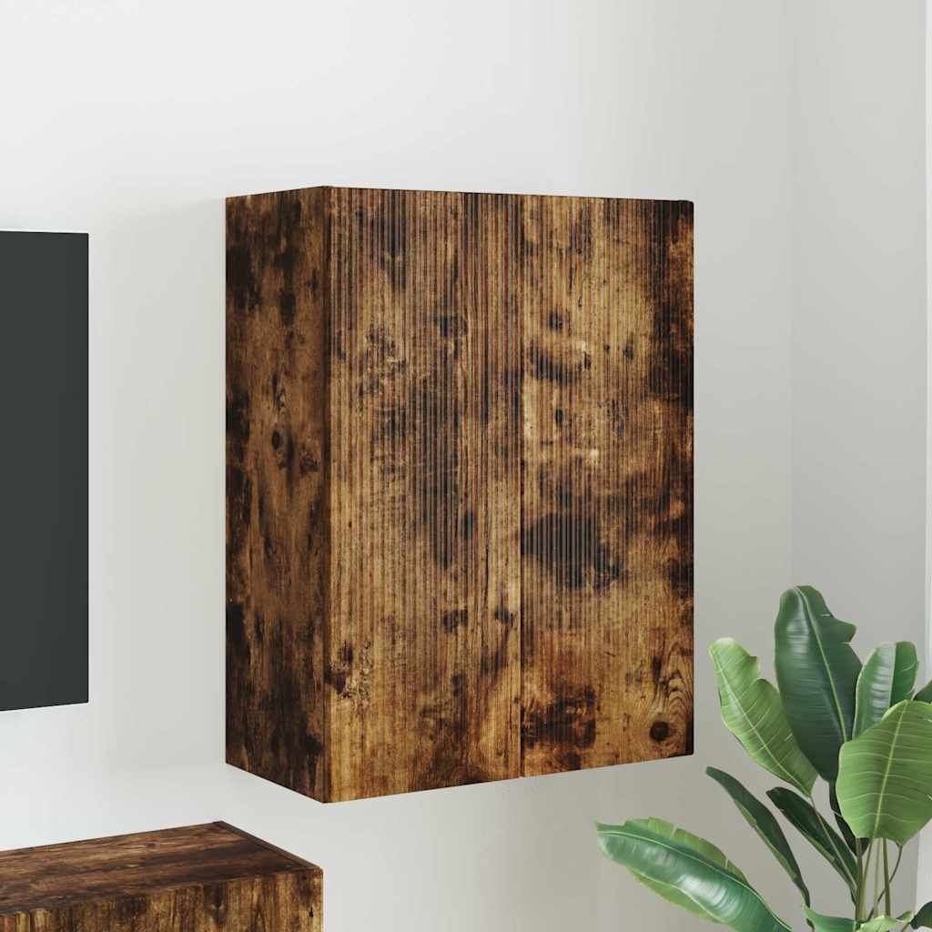 TV-Wandschrank 59,5 x 31 x 80 cm Räuchereiche Holzwerkstoff