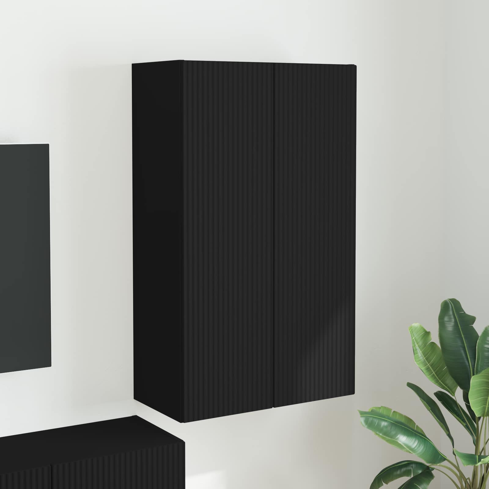 TV-Wandschrank 59,5 x 31 x 100 cm Schwarz Holzwerkstoff