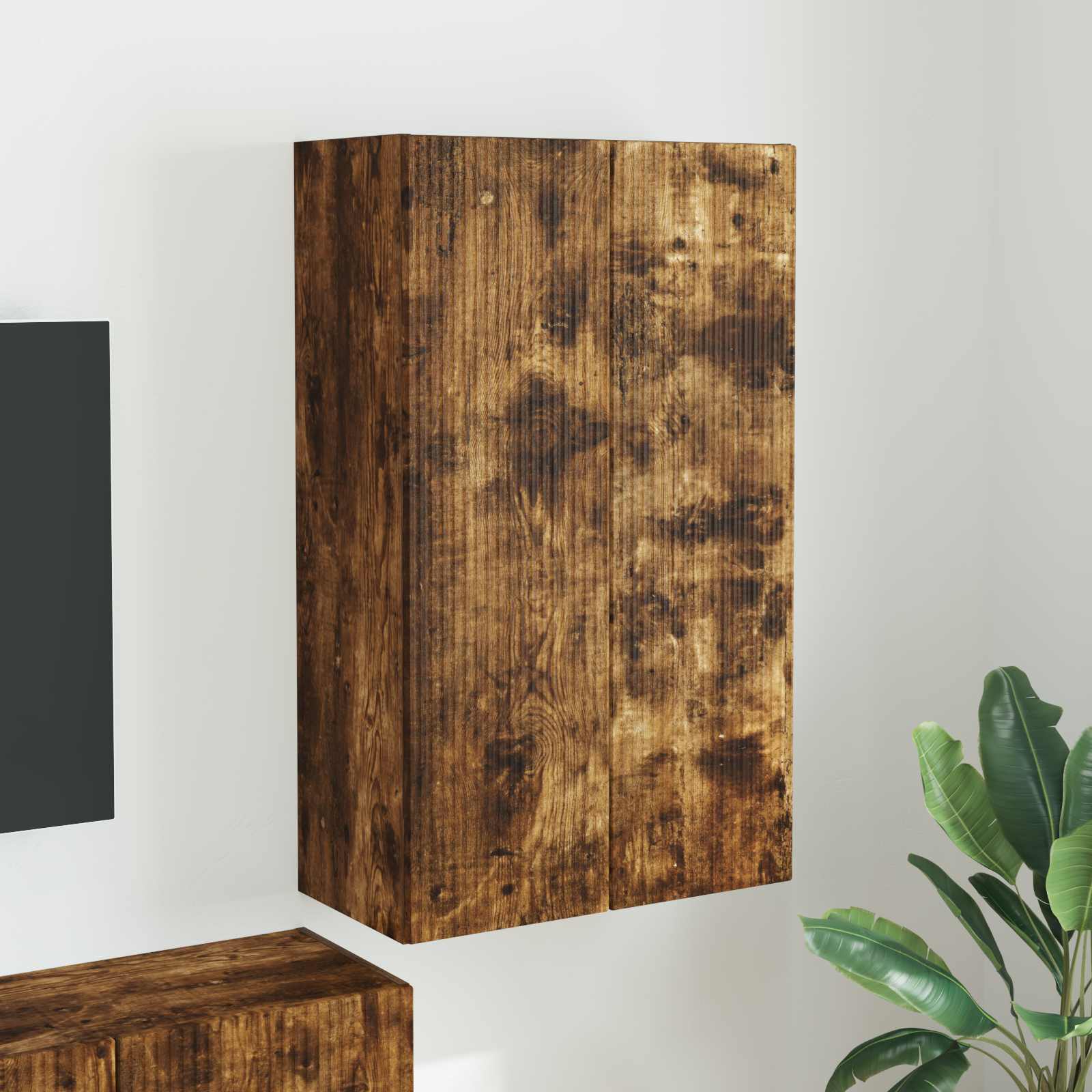 TV-Wandschrank 59,5 x 31 x 100 cm Räuchereiche Holzwerkstoff