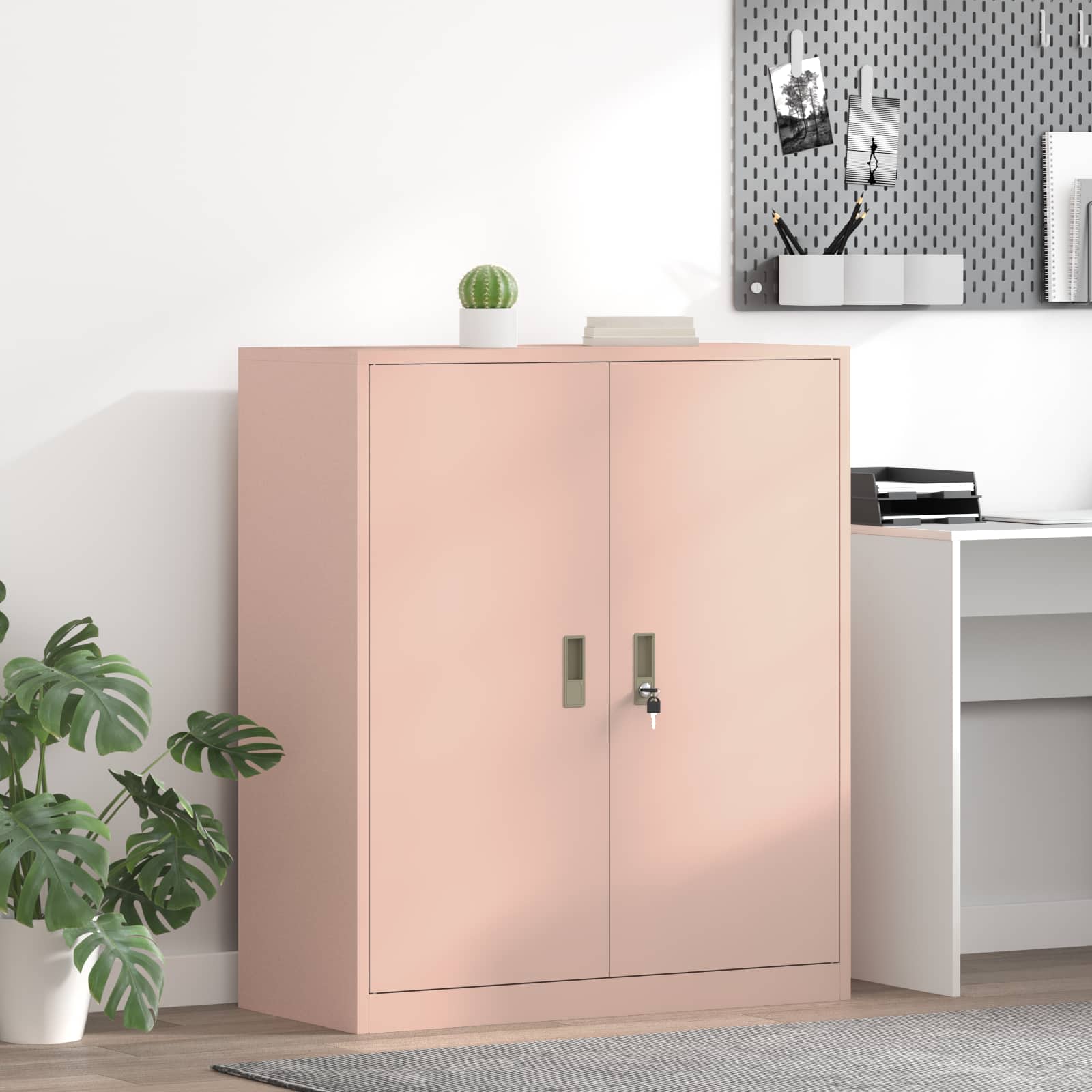 Aufbewahrungsschrank Rosa 90 x 40 x 105 cm Stahl