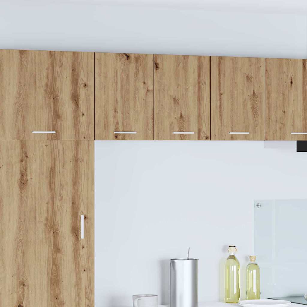 Hängeschrank 2 stk. Artisan-Eiche und Weiß Holzwerkstoff