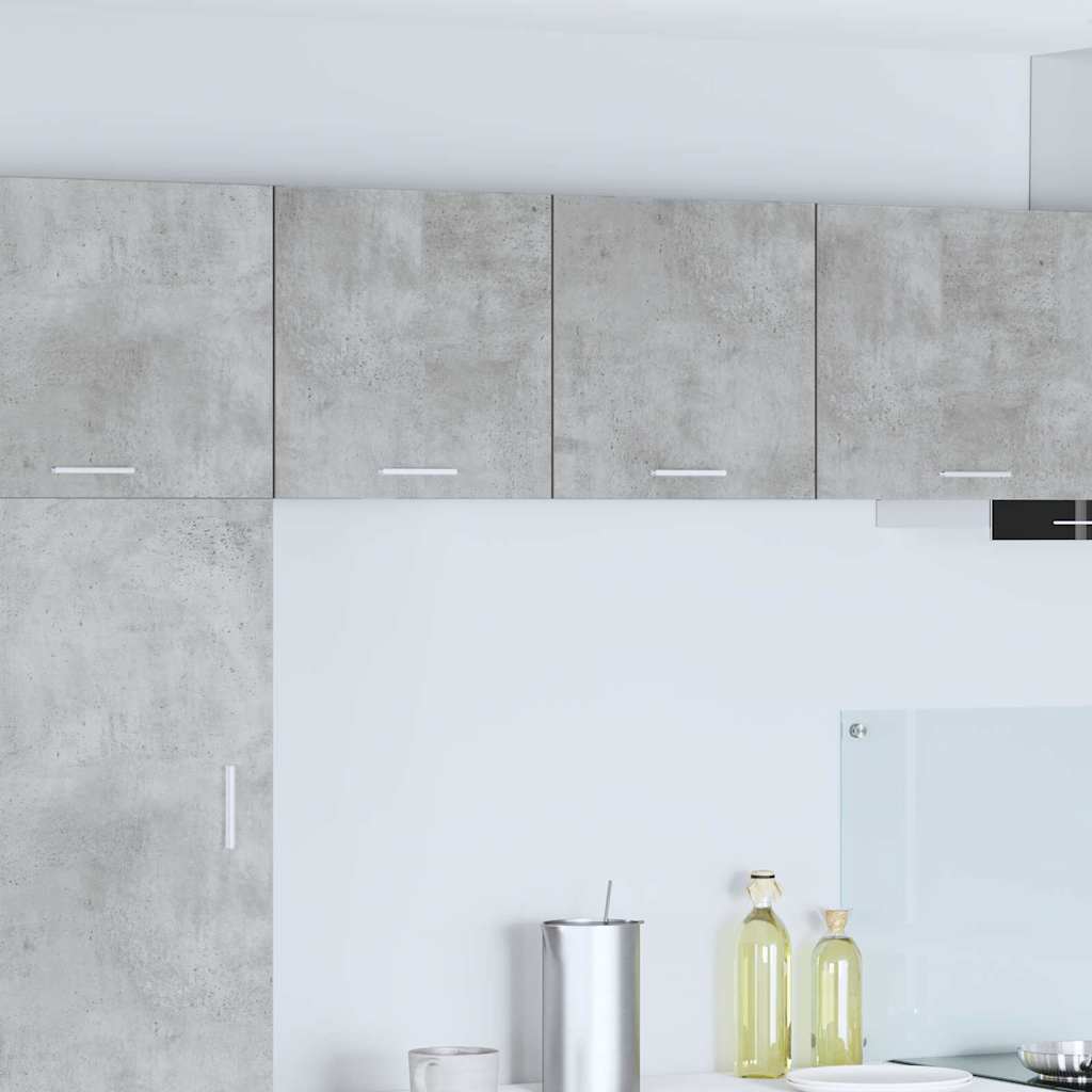 Hängeschrank 2 stk. Betongrau und Weiß Holzwerkstoff
