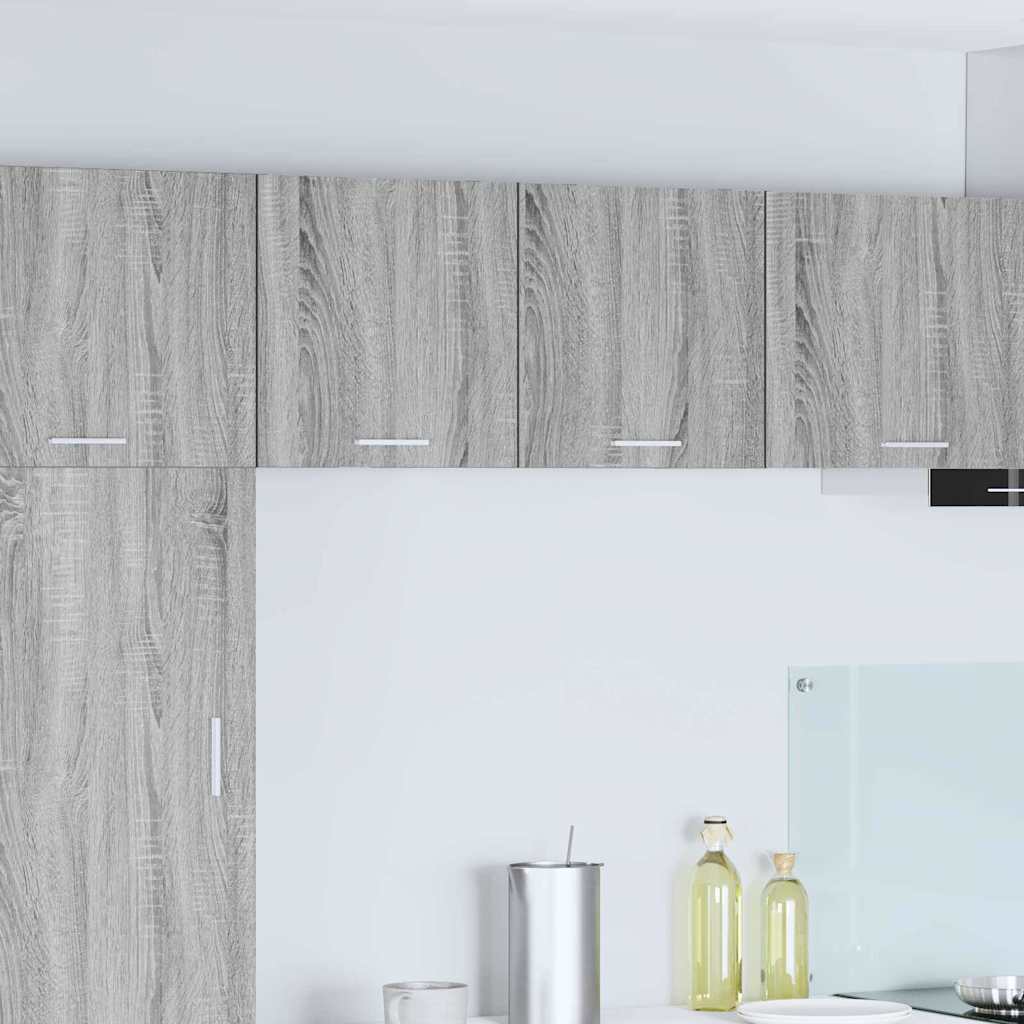 Hängeschrank 2 stk. Grau Sonoma und Weiß Holzwerkstoff
