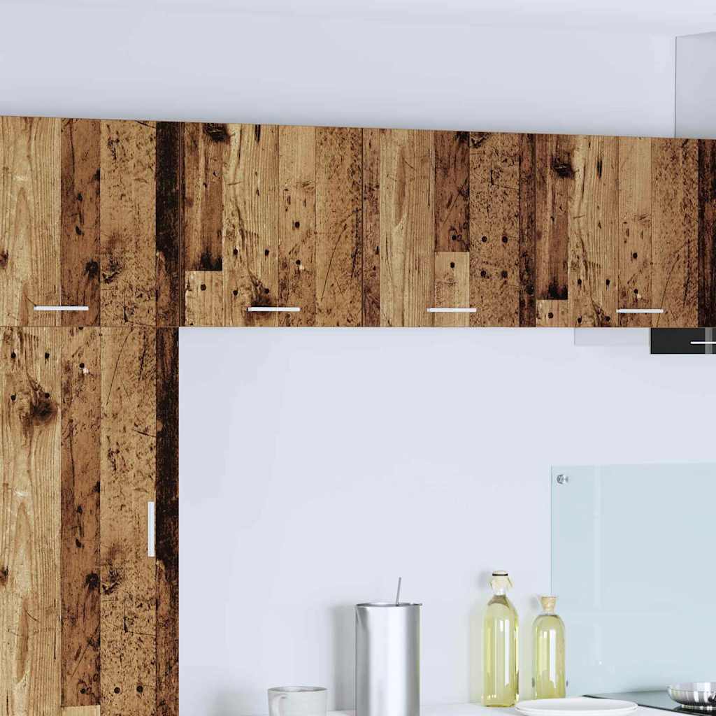 Hängeschrank 2 stk. Altes Holz und Weiß Holzwerkstoff