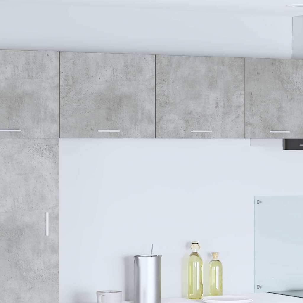 Hängeschrank 2 stk. Betongrau und Weiß Holzwerkstoff