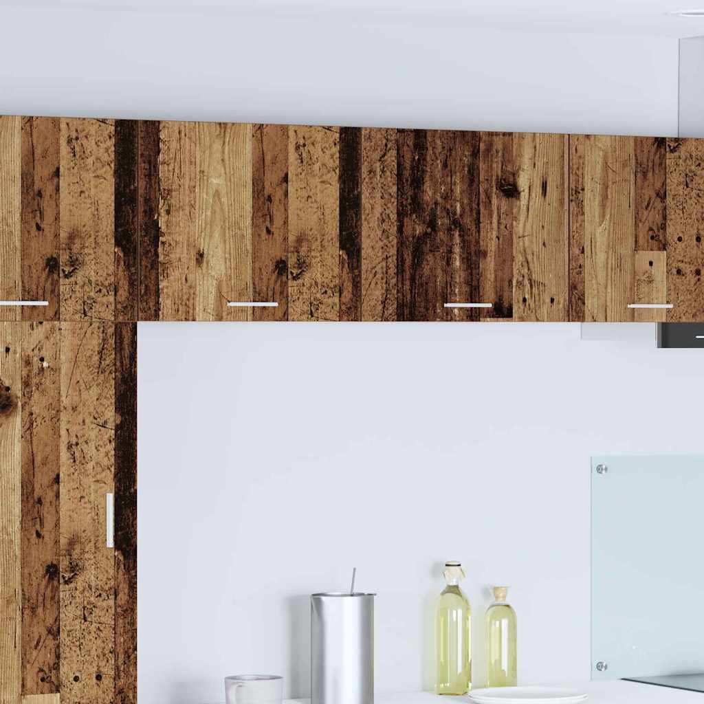 Hängeschrank 2 stk. Altes Holz und Weiß Holzwerkstoff
