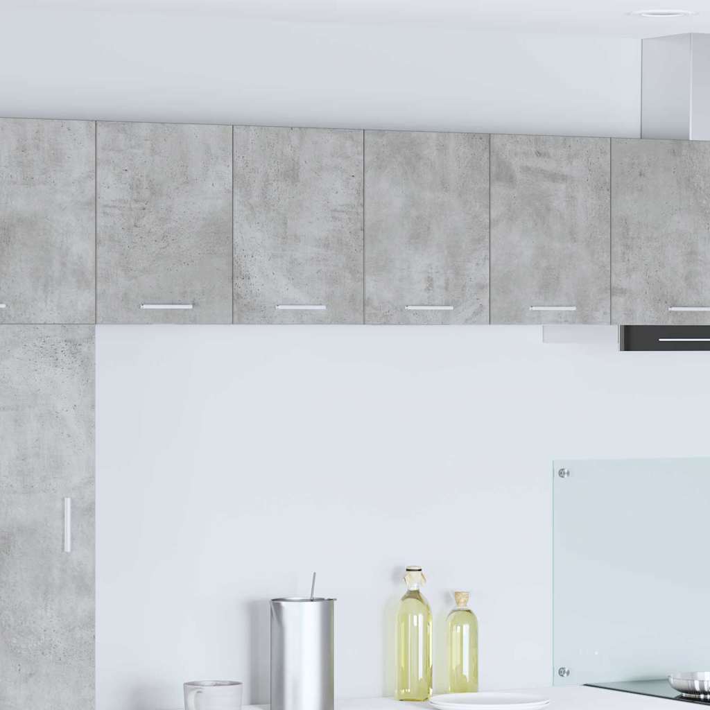 Hängeschrank 2 stk. Betongrau und Weiß Holzwerkstoff