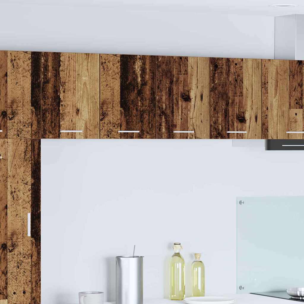 Hängeschrank 2 stk. Altes Holz und Weiß Holzwerkstoff