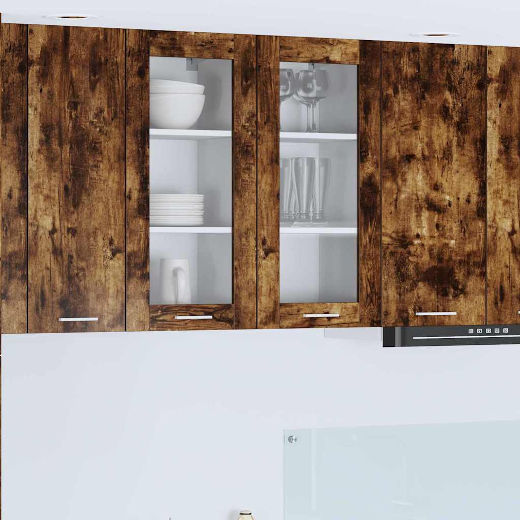 Hängeschrank 2 stk. Räuchereiche Holzwerkstoff