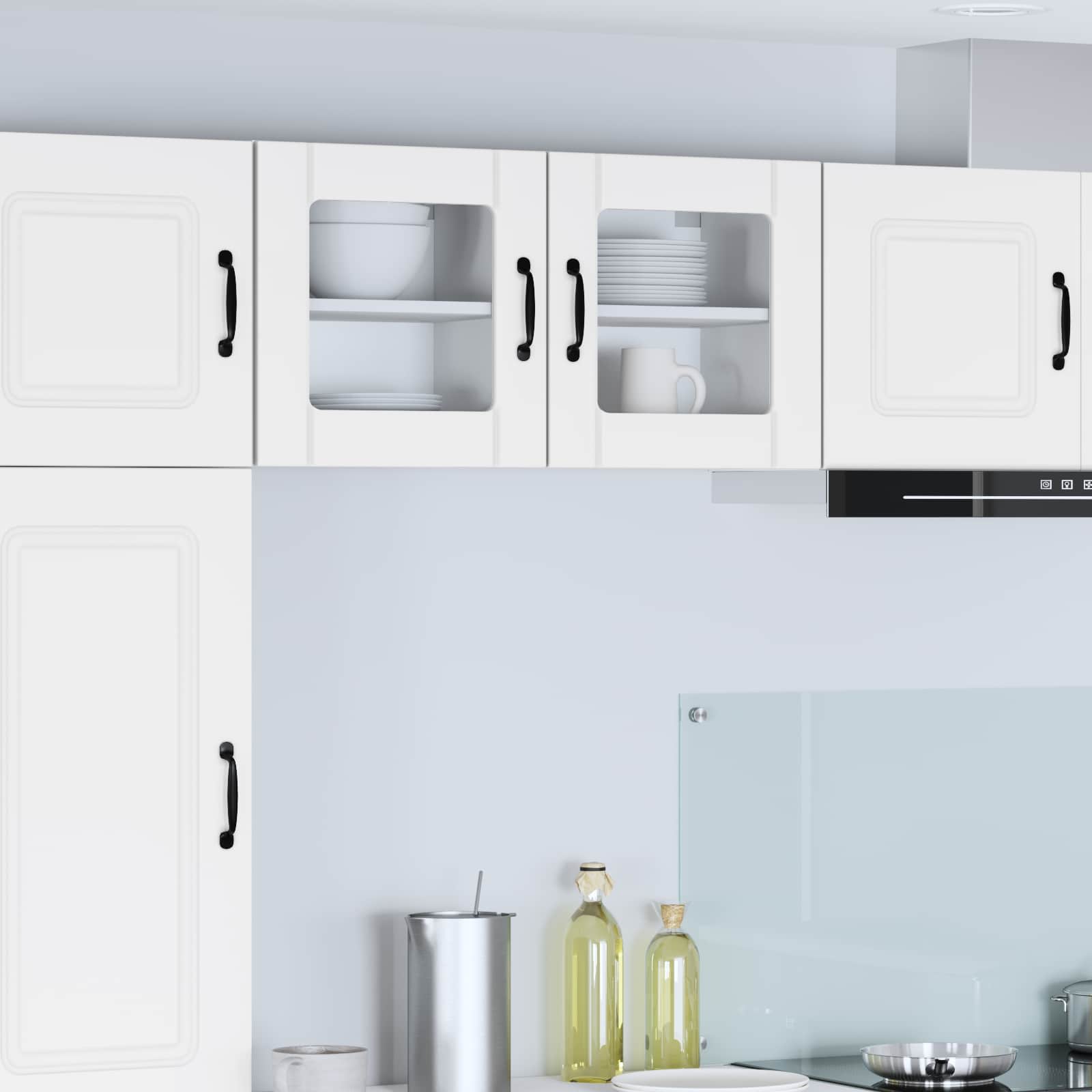 Wandglas-Schrank LUCCA 2 stk. Weiß Holzwerkstoff