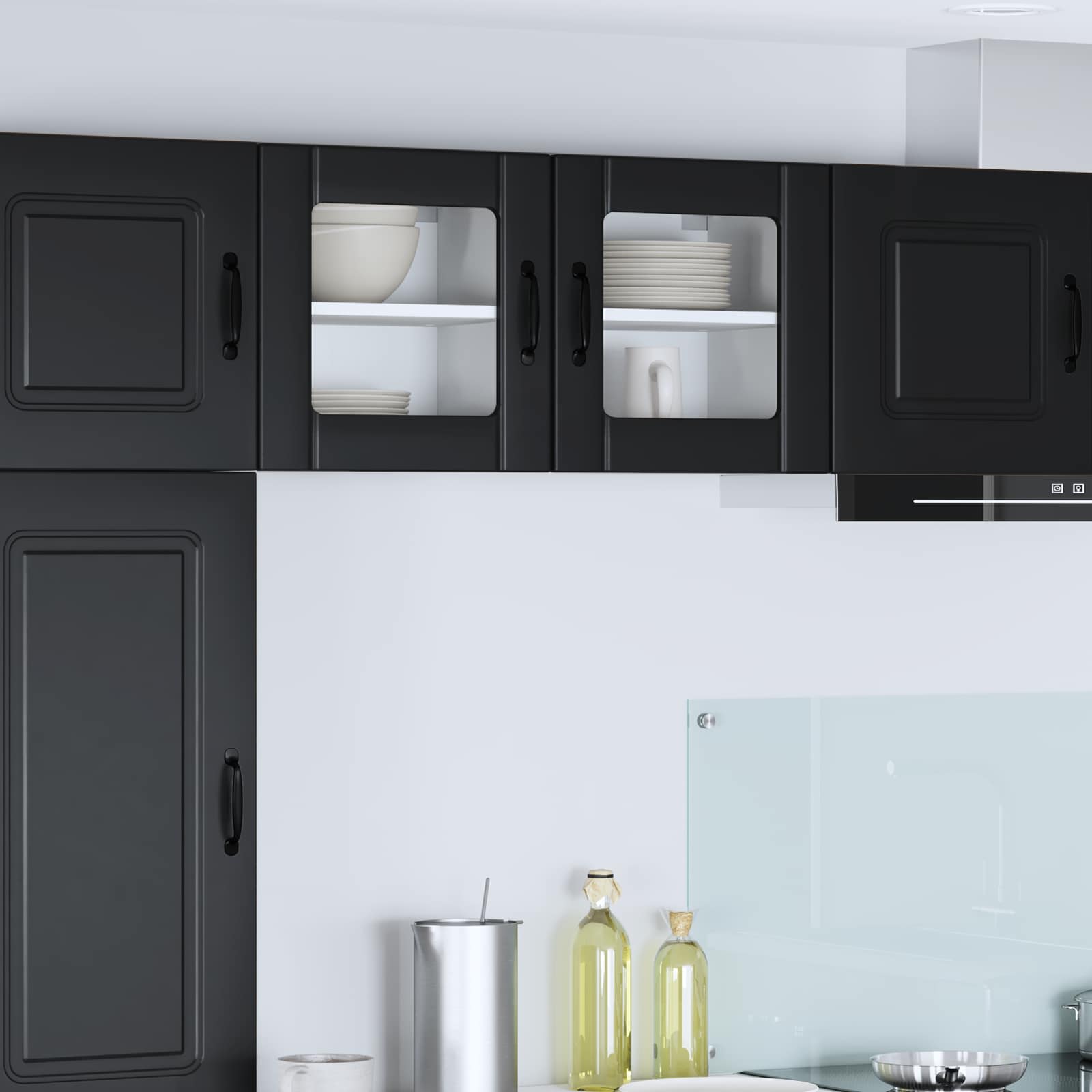 Wandglas-Schrank LUCCA Schwarz 40 x 31 x 40 cm Holzwerkstoff