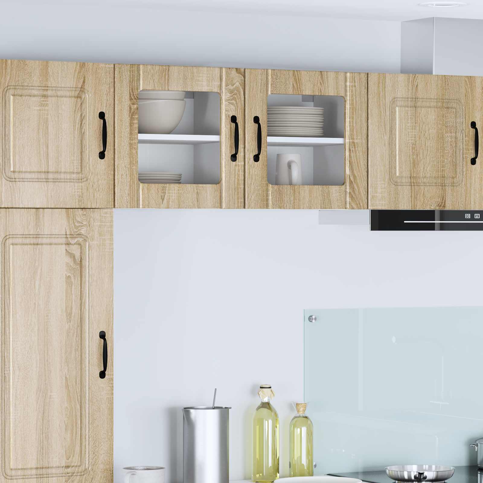 Wandglas-Schrank LUCCA 2 stk. Sonoma-Eiche Holzwerkstoff