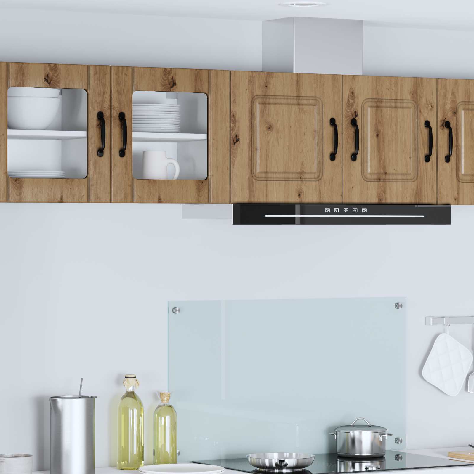 Wandglas-Schrank LUCCA 2 stk. Artisan-Eiche Holzwerkstoff