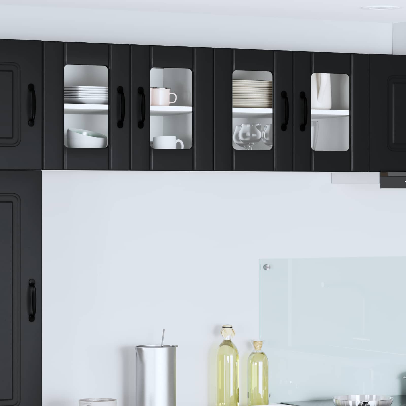 Wandglas-Schrank LUCCA Schwarz 60 x 31 x 40 cm Holzwerkstoff