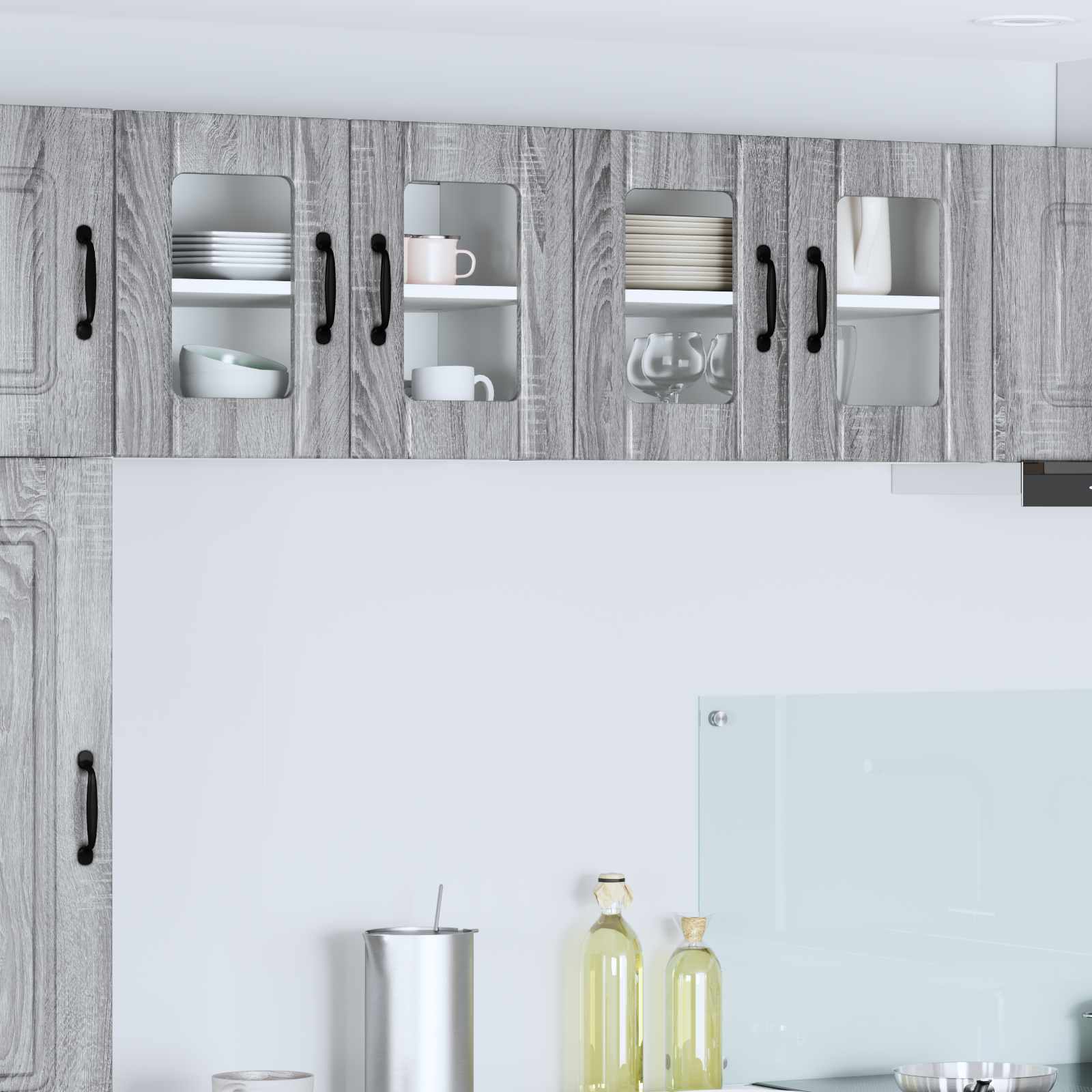 Wandglas-Schrank LUCCA Graues Sonoma 60 x 31 x 40 cm