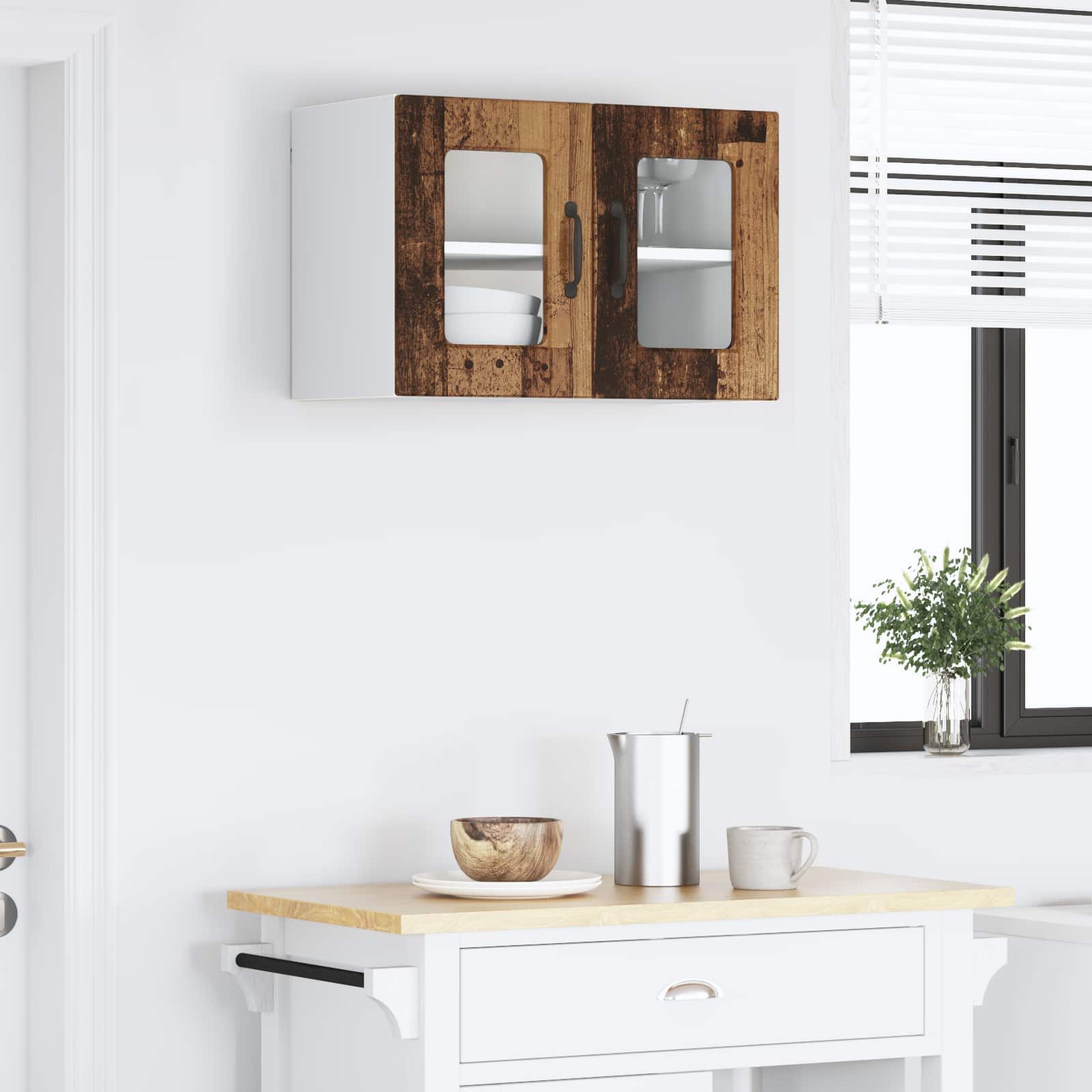 Wandglas-Schrank LUCCA Altholz 60 x 31 x 40 cm Holzwerkstoff