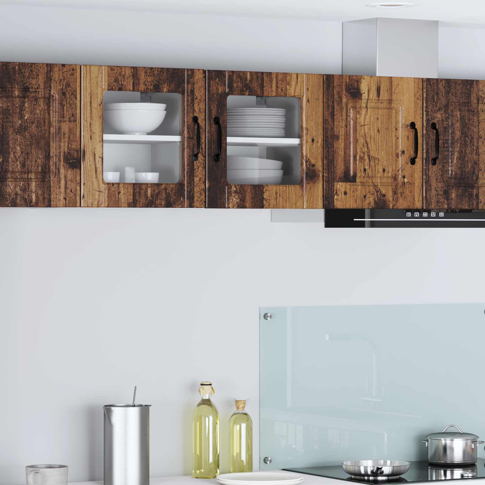 Wandglas-Schrank PORTO Altholz 40 x 31 x 40 cm Holzwerkstoff
