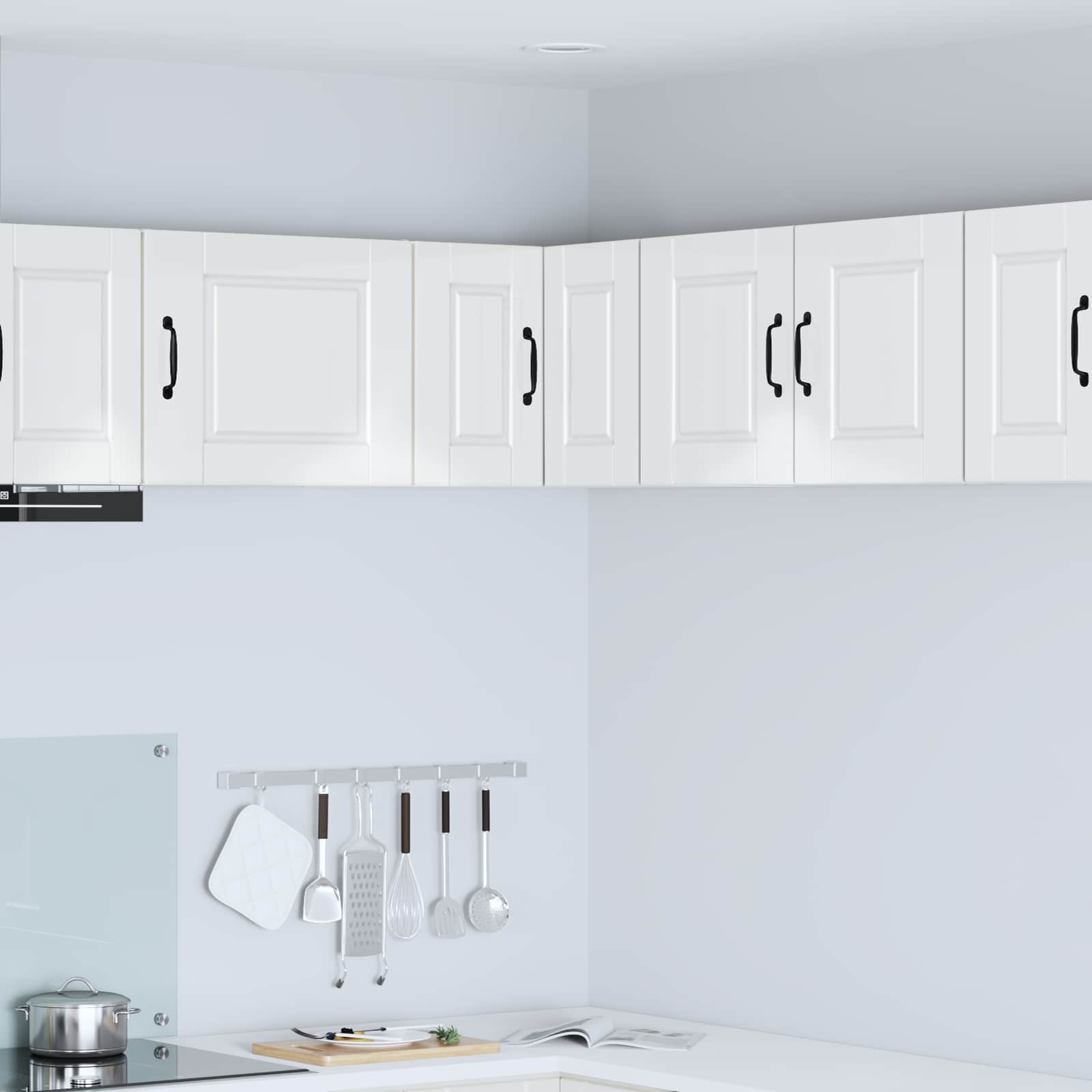 Wand-Eckschrank PORTO Hochglanz Weiß 57 x 57 x 40 cm