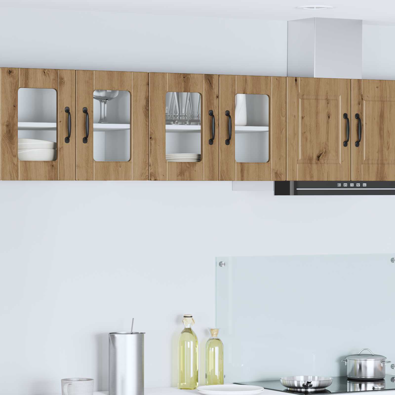 Wandglas-Schrank PORTO 2 stk. Artisan-Eiche Holzwerkstoff