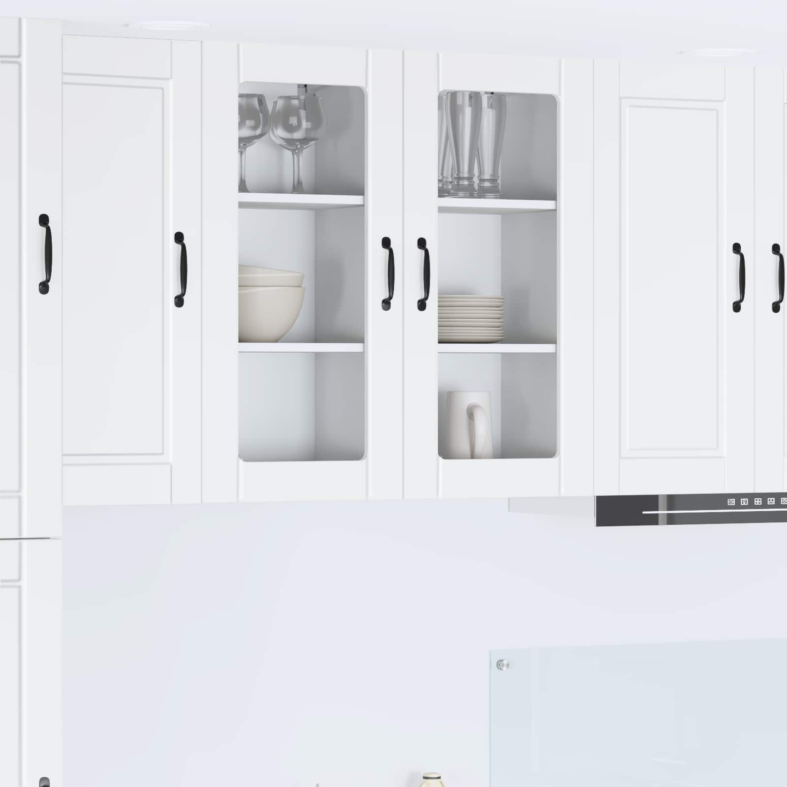 Wandglas-Schrank PORTO Weiß 40 x 31 x 80 cm Holzwerkstoff